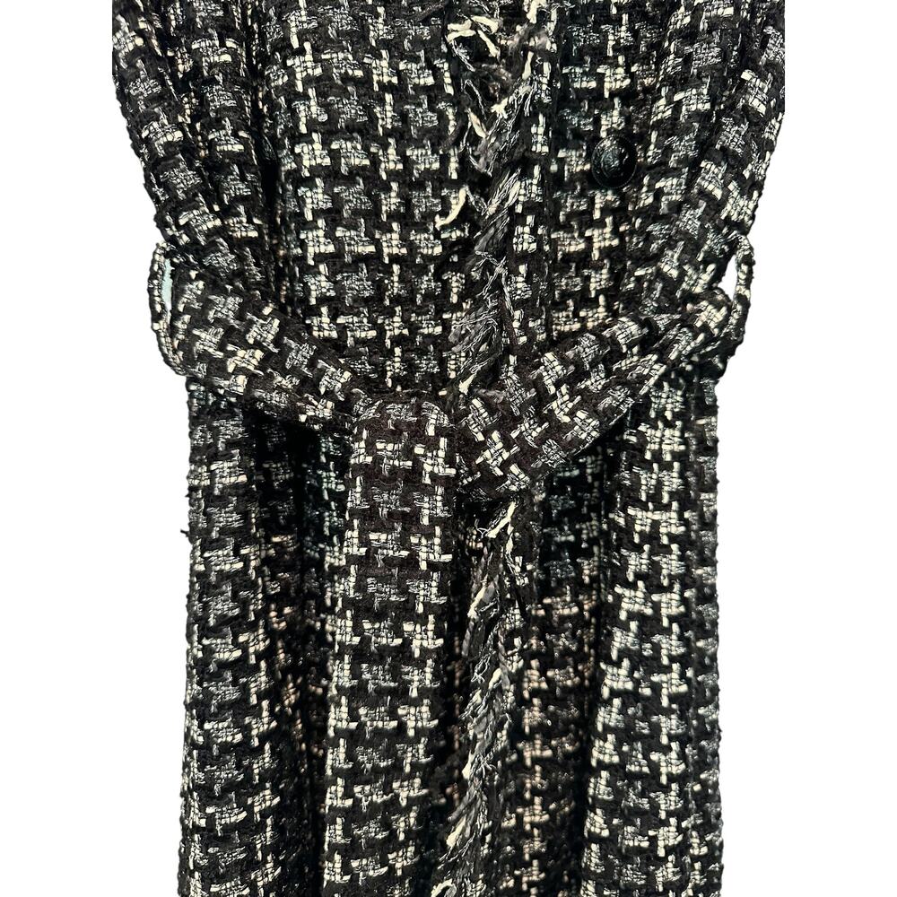 L'Agence Oakley Black and Ivory Metallic Houndstooth Jacket Coat 8 - Picture 8 of 13